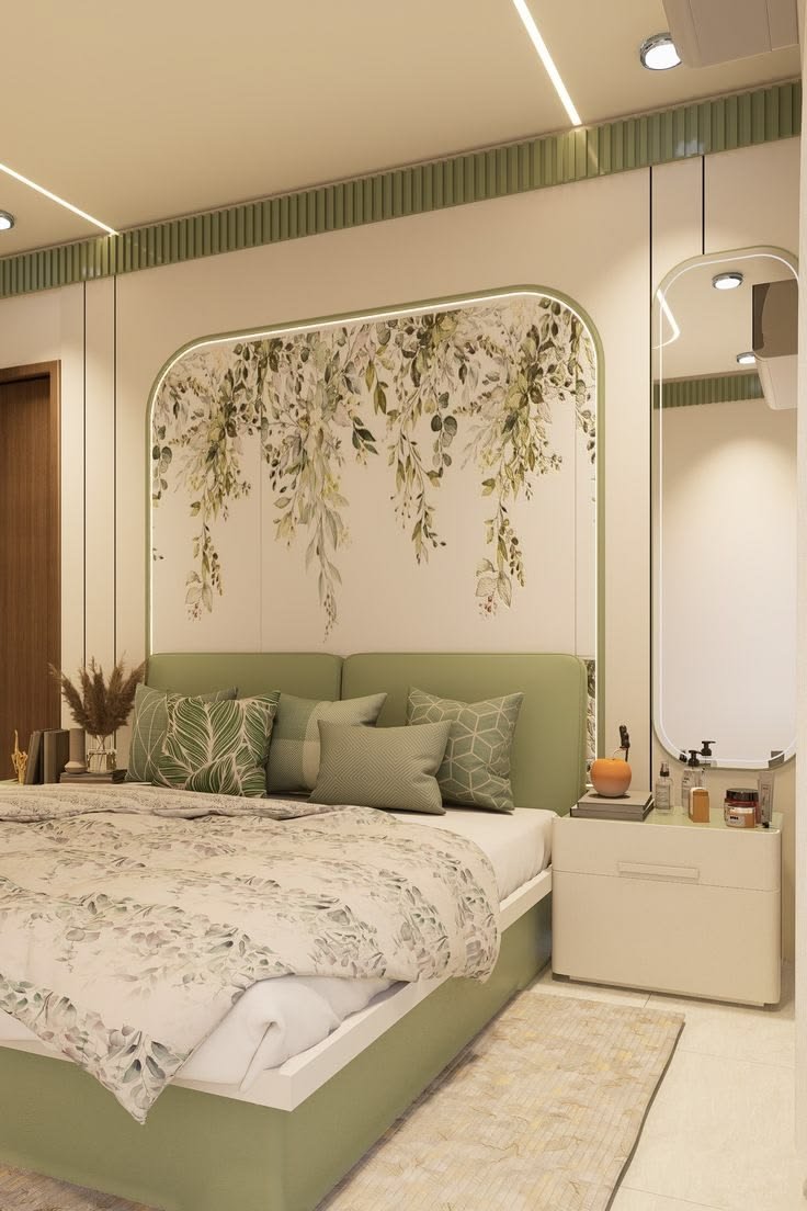 Bedroom stone finish