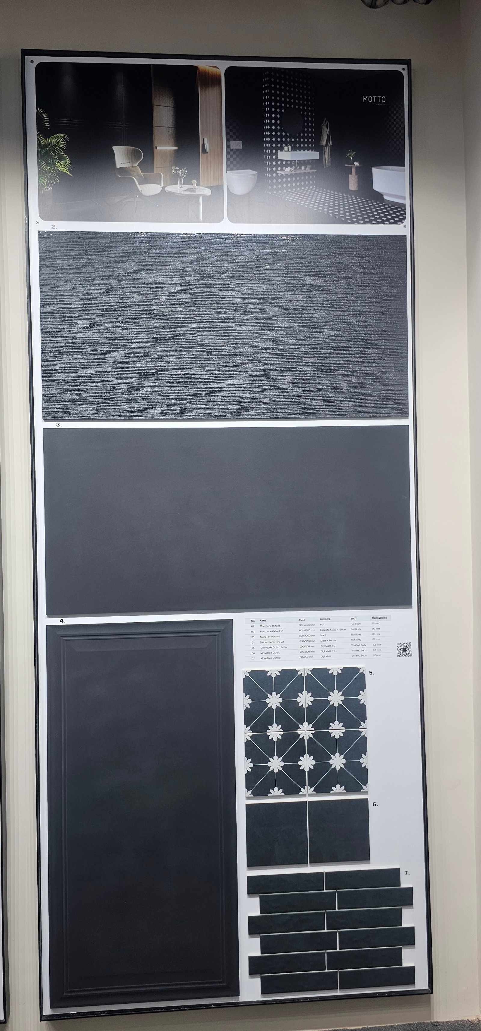 Monotone Oxford tile design