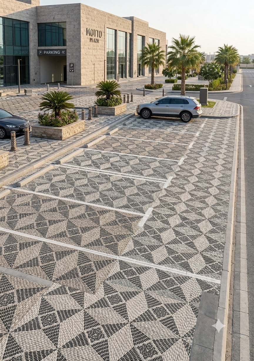 Outdoor patterned tile